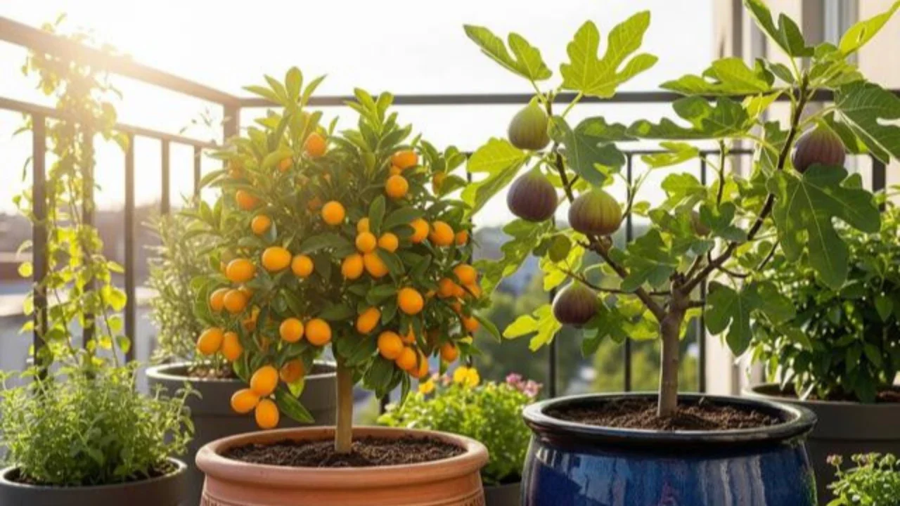 Ide Kebun Buah Mini dalam Pot untuk Halaman Kecil (AI)