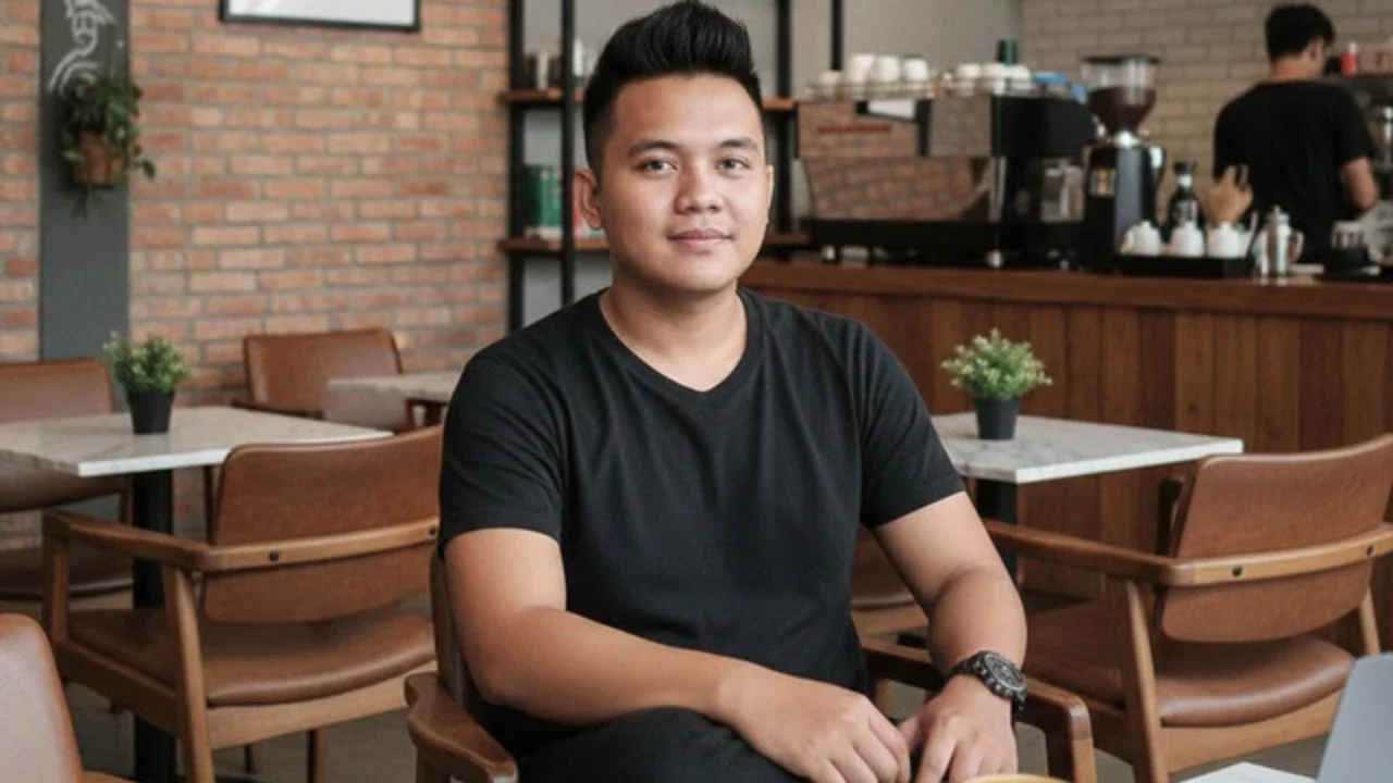 Model Rambut Pendek Pria Wajah Bulat (created by AI)