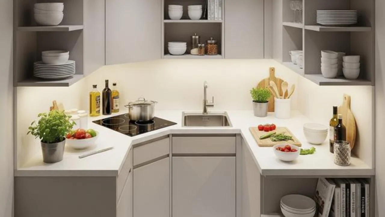 Desain Dapur Mini 22 Meter (Image by Gemini AI)