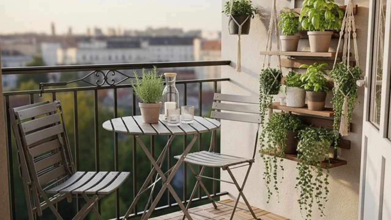 Desain Balkon Mini Ala Kafe Kecil (Image by Gemini AI)