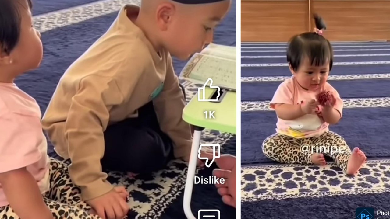 Ditakuti Raffi Ahmad, Potret Gemas Baby Lily Anteng Main Rambutan Sambil Nunggu Rayyanza Ngaji di Masjid