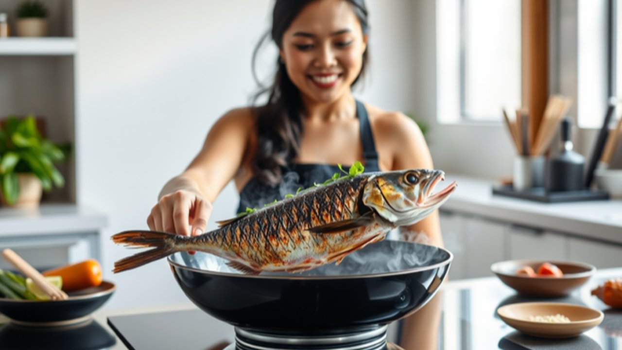 Ilustrasi Ikan Bakar Teflon