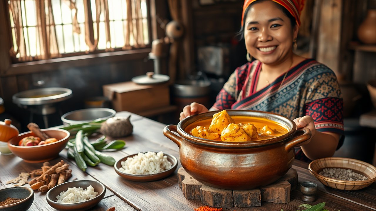 Ilustrasi Gulai Ayam Khas Nusantara