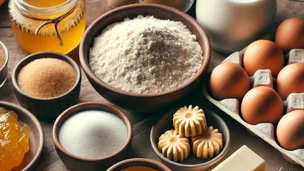 illustrasi nastar mini dalam toples copyright/ai generated