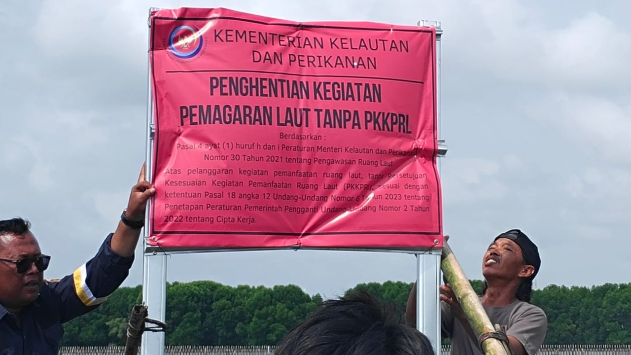 penyegelan pagar laut di Bekasi