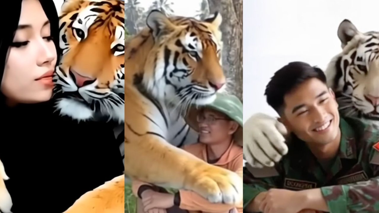 Cara Membuat Efek Dipeluk Harimau di TikTok yang Lagi Viral