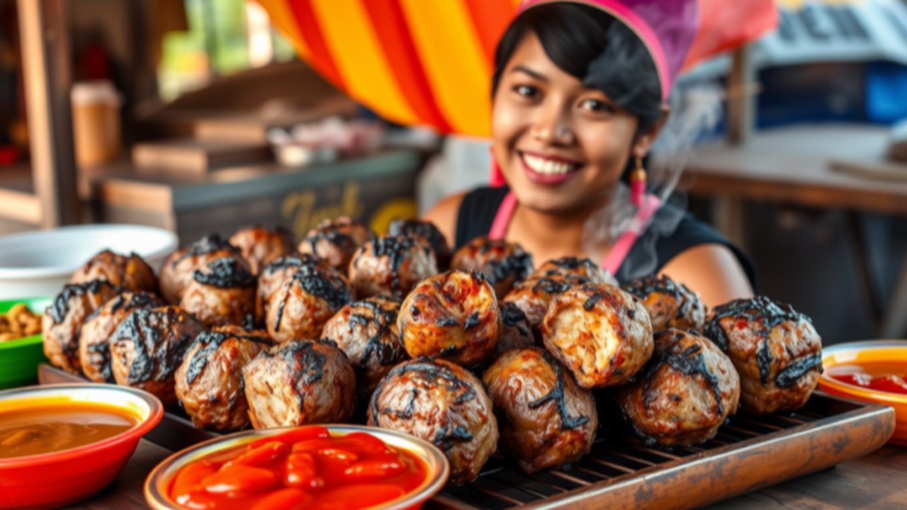 Ilustrasi Bakso Bakar