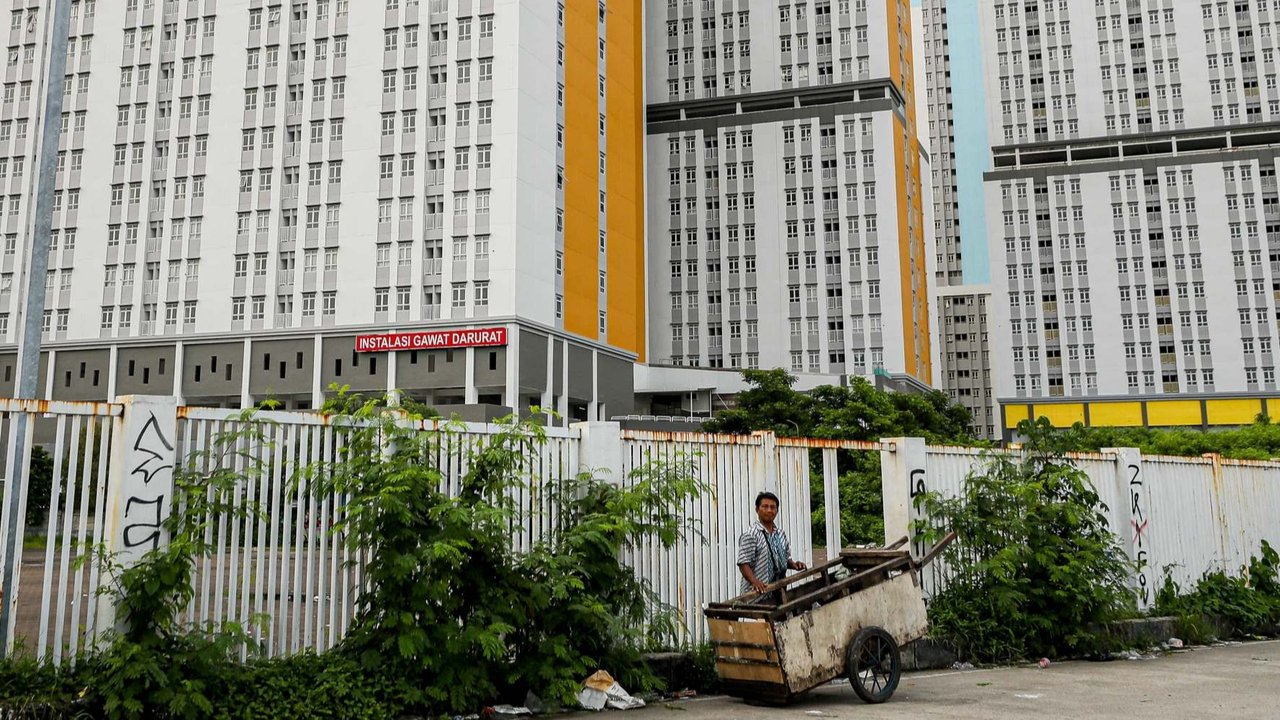 Suasana Wisma Atlet Kemayoran, yang akan disiapkan menjadi hunian bagi Masyarakat Berpenghasilan Rendah (MBR) dan Aparatur Sipil Negara (ASN), Jakarta, pada Selasa (11/2/2025).