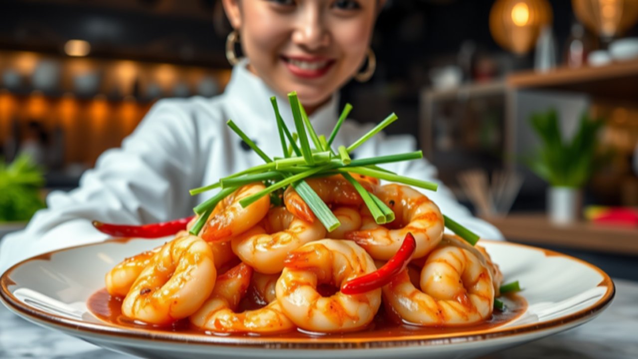 Ilustrasi Udang Saus Tiram