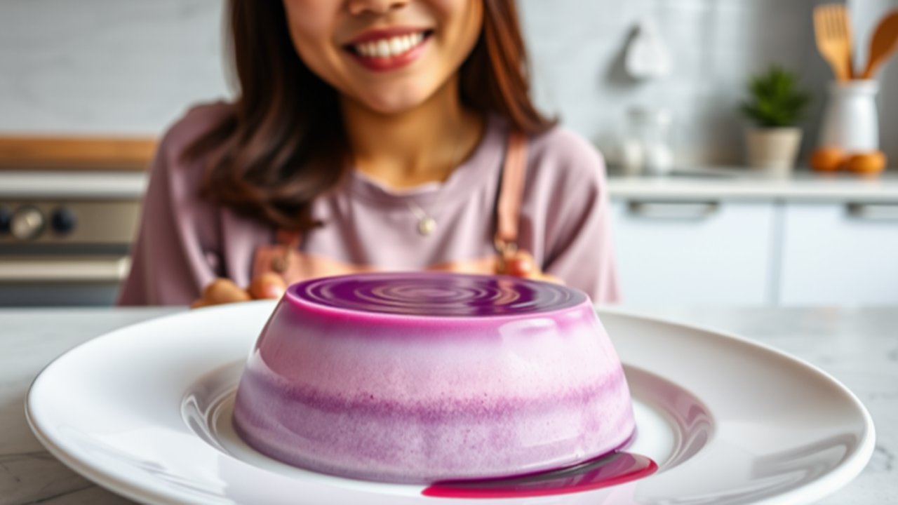 Ilustrasi Puding Ubi Ungu
