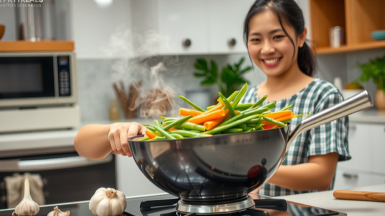 Ilustrasi Tumis Buncis Wortel