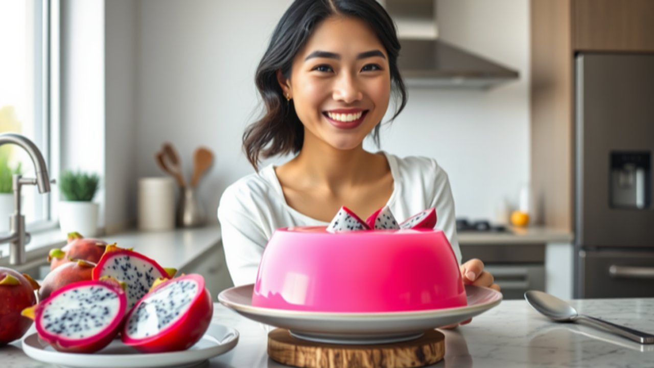 resep puding buah naga