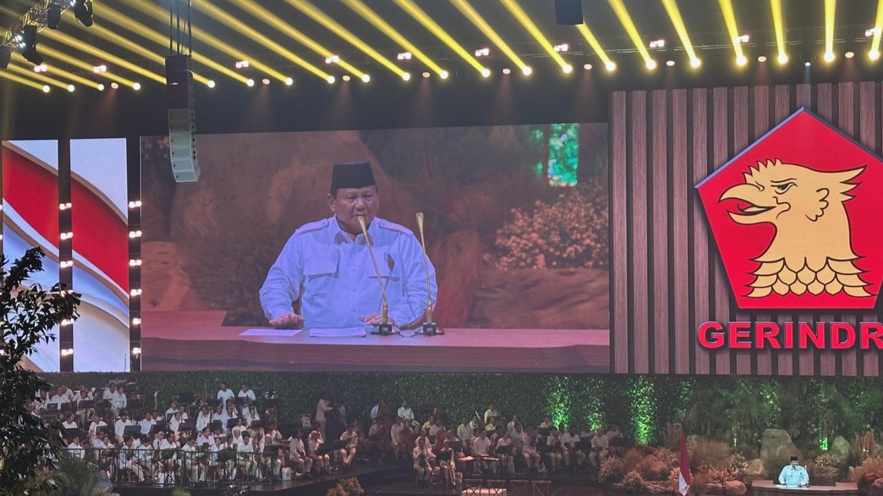 prabowo subianto di hut gerindra