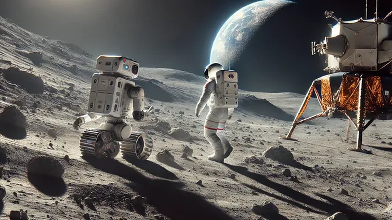 Astronot di bulan (ilustrasi dibuat dengan ChatGPT)