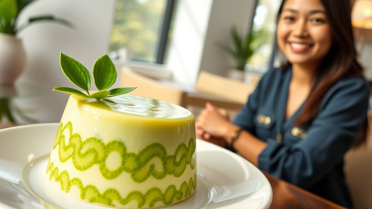 Ilustrasi Puding Lumut Pandan