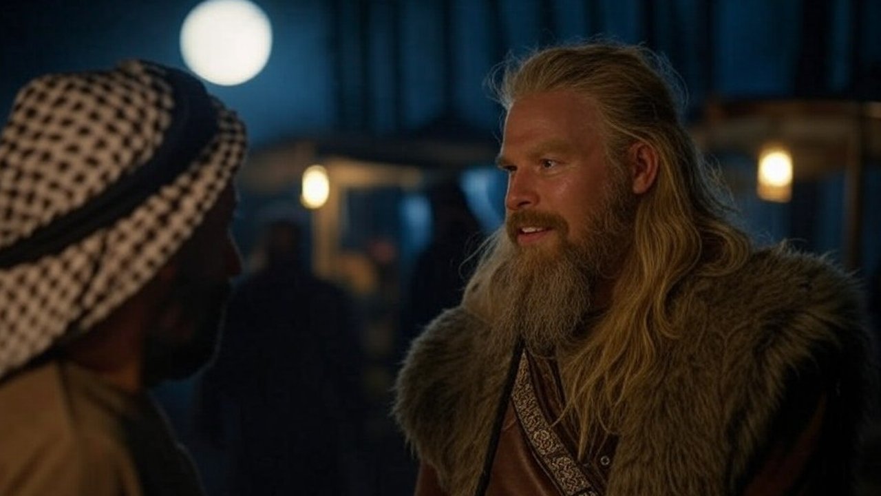 ilustrasi bangsa viking dengan orang arab