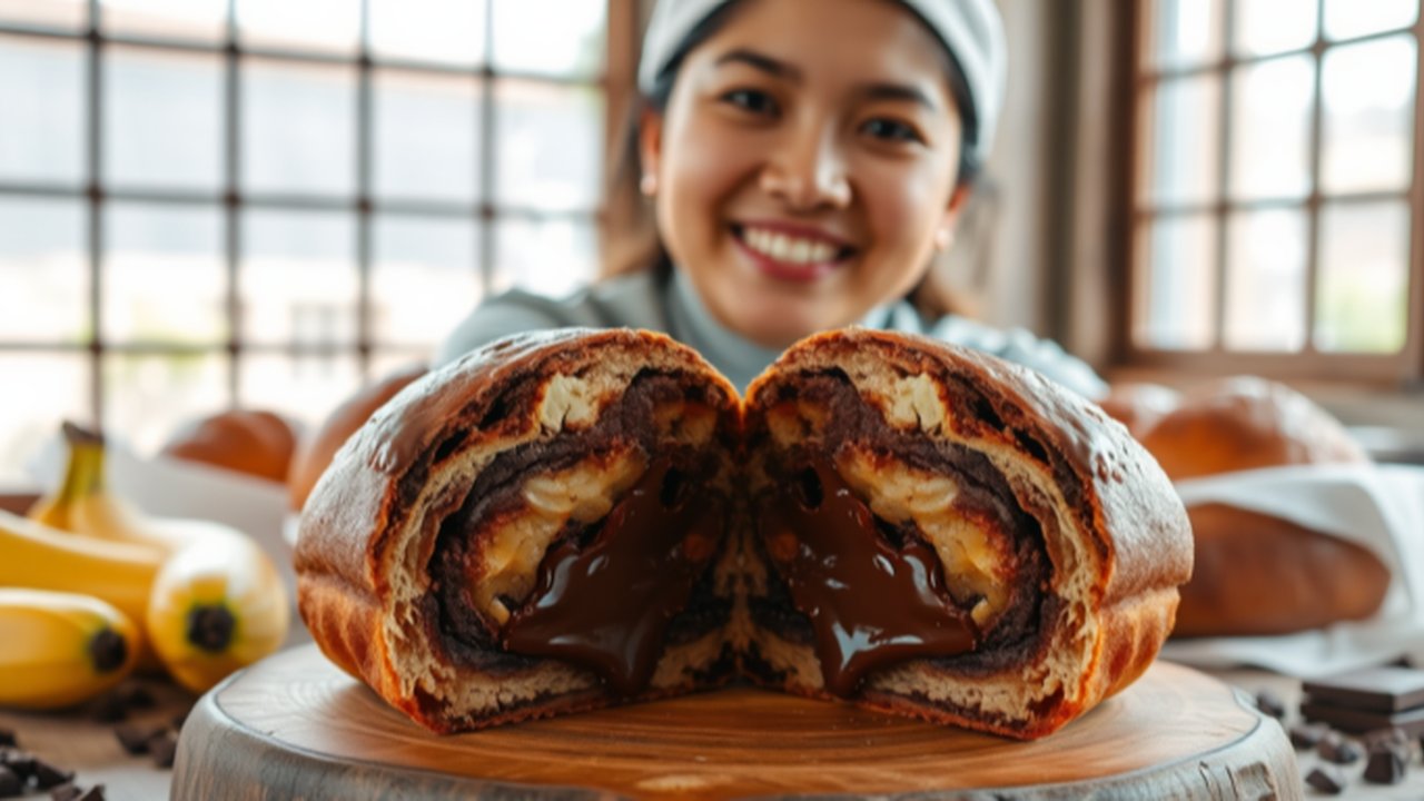 Ilustrasi Roti Pisang Cokelat