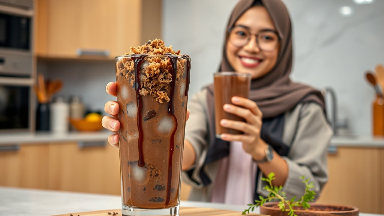 Ilustrasi Es Lumut Cokelat