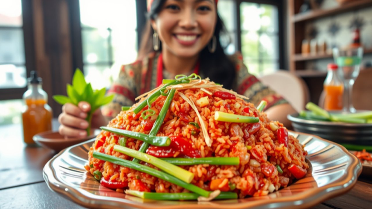 Ilustrasi Nasi Goreng Merah