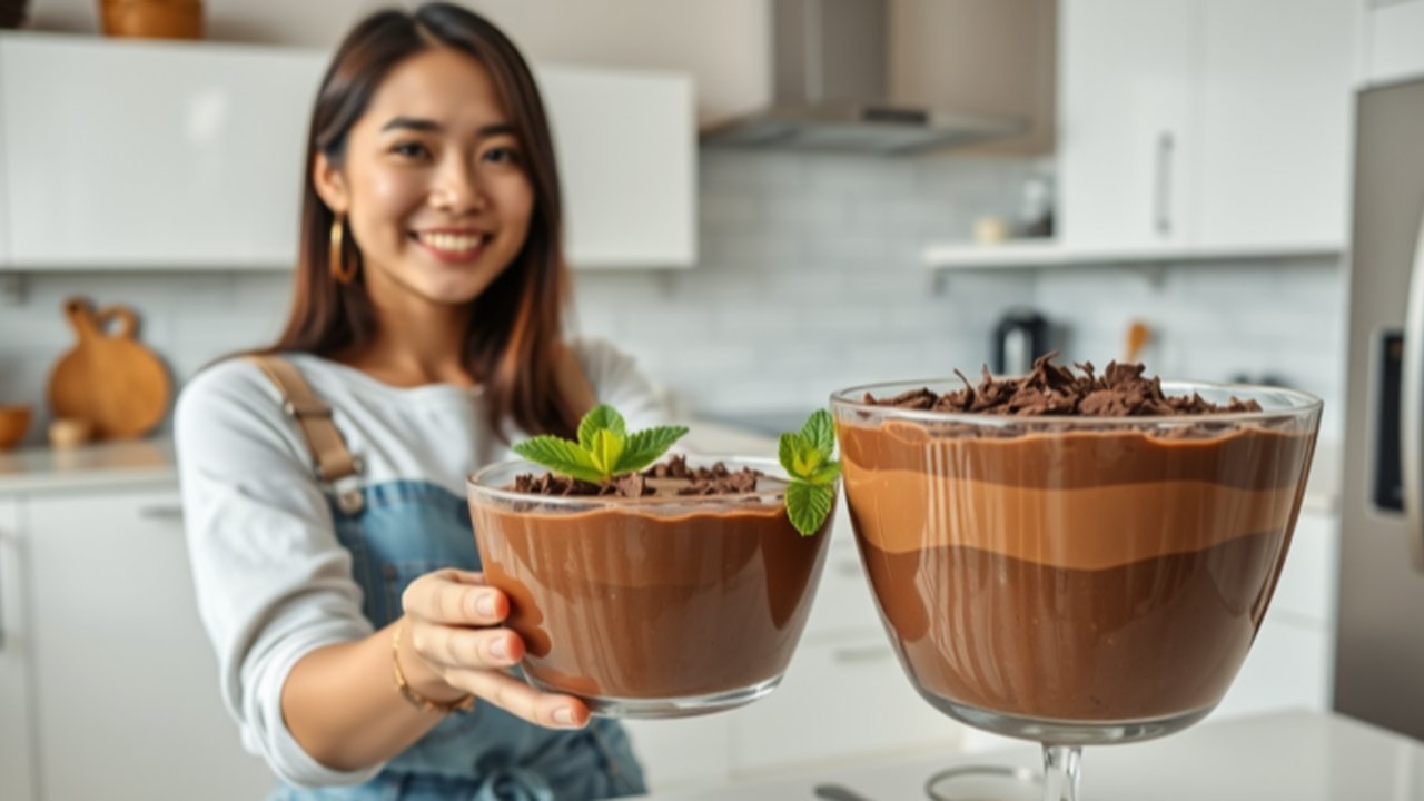 Ilustrasi Puding Cokelat Nutrijel
