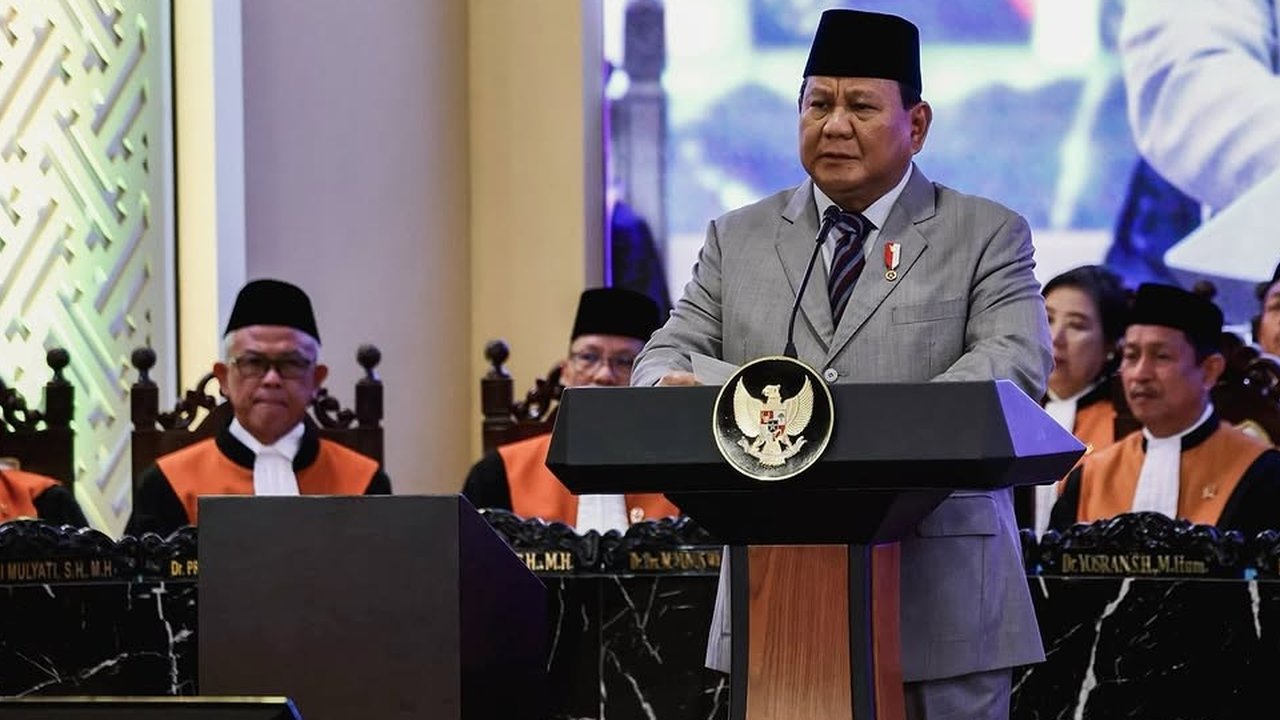 Presiden Prabowo Subianto di Acara Laporan Tahunan Mahkamah Agung