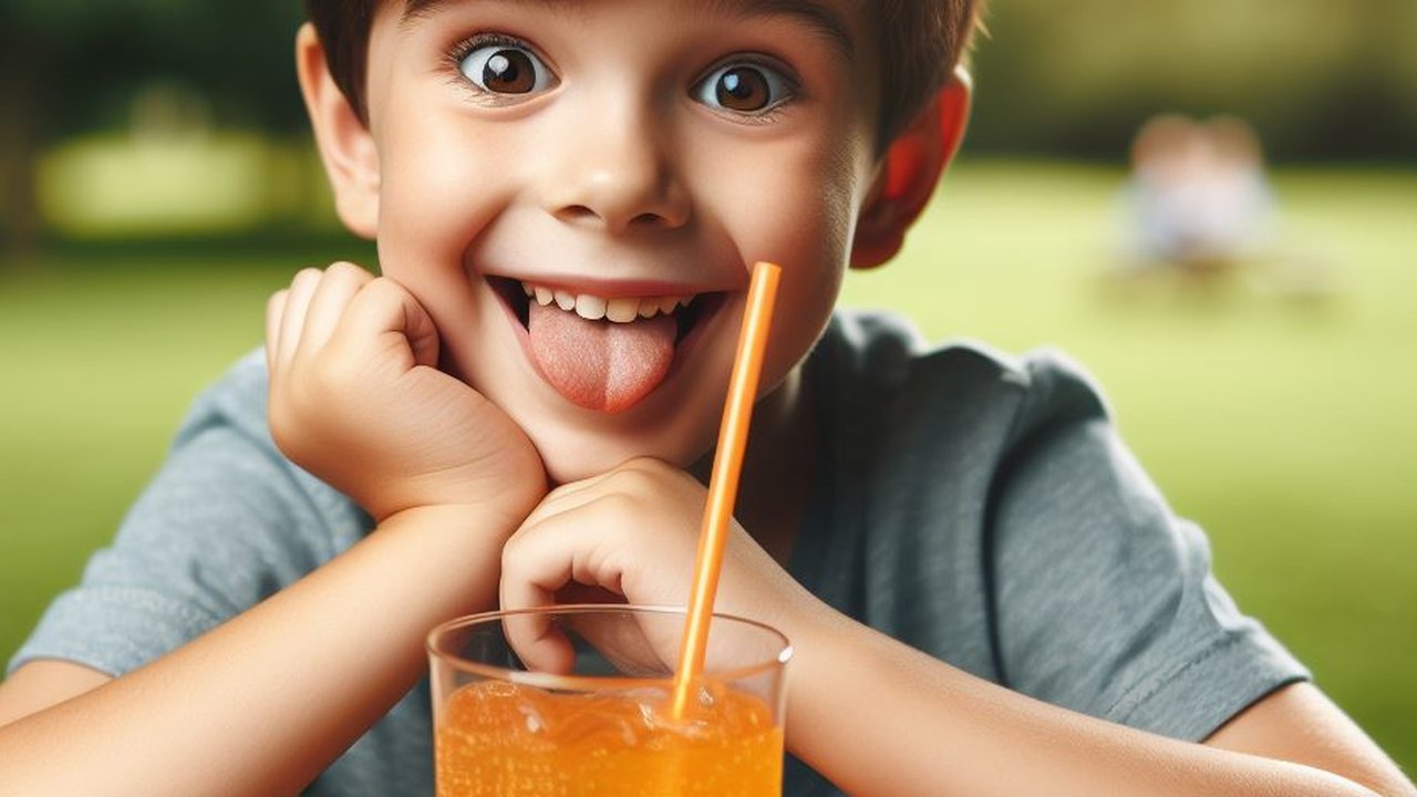 Ilustrasi Anak Minum Minuman Manis