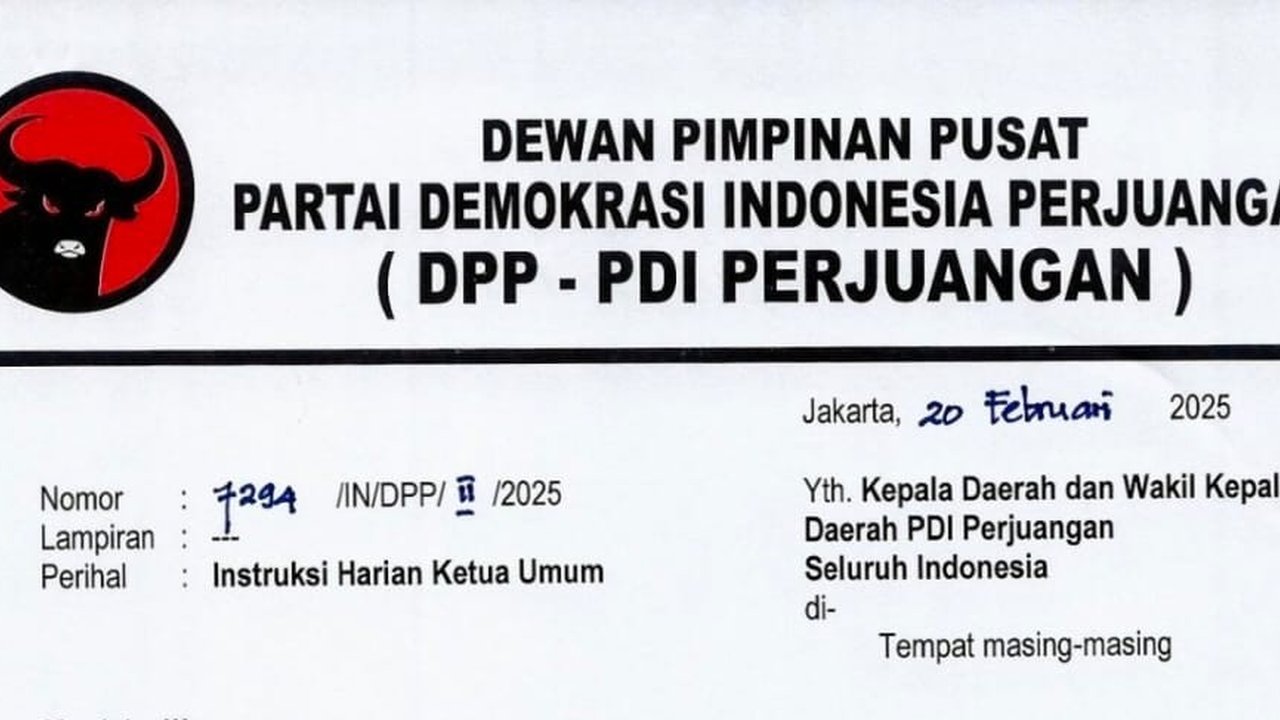 Surat Megawati Perintahkan Semua Kepala Daerah dari PDIP Tak Ikut Retret Prabowo