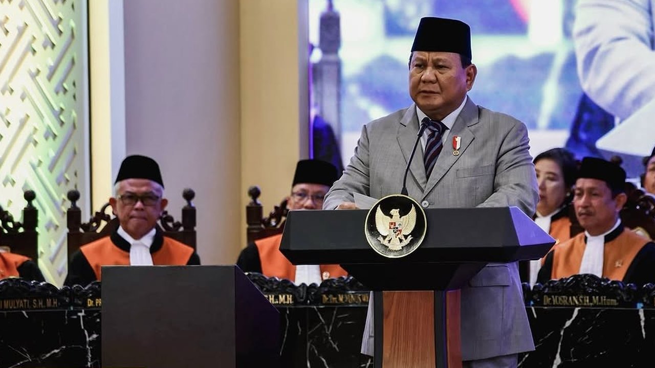 Presiden Prabowo Subianto di Acara Laporan Tahunan Mahkamah Agung