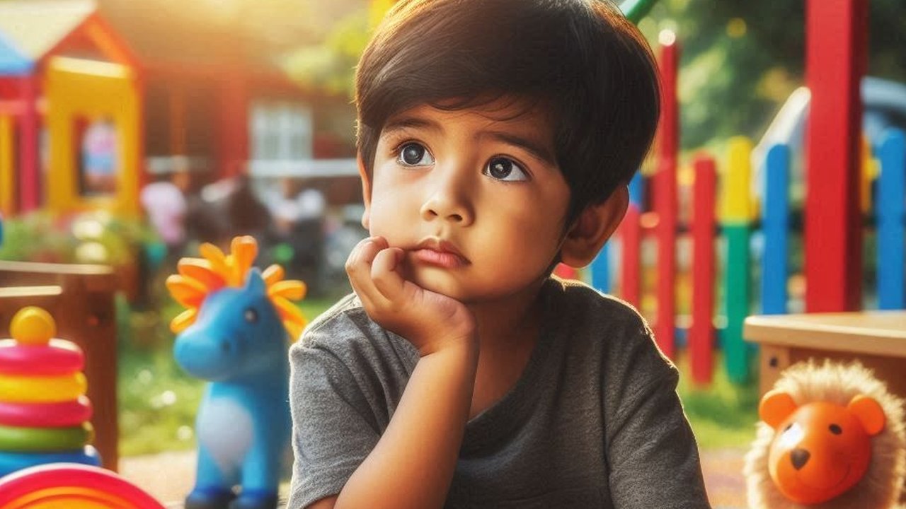 Ilustrasi Anak Bermain Sendiri