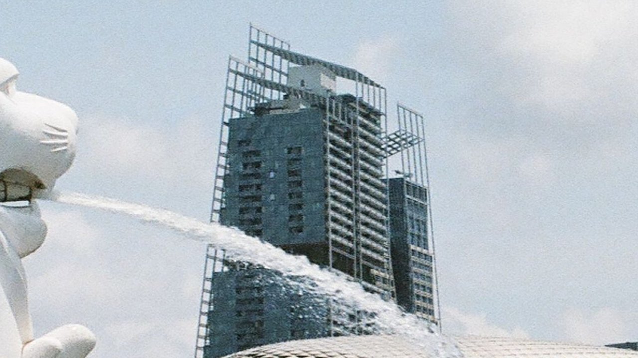 Patung Merlion Singapura.