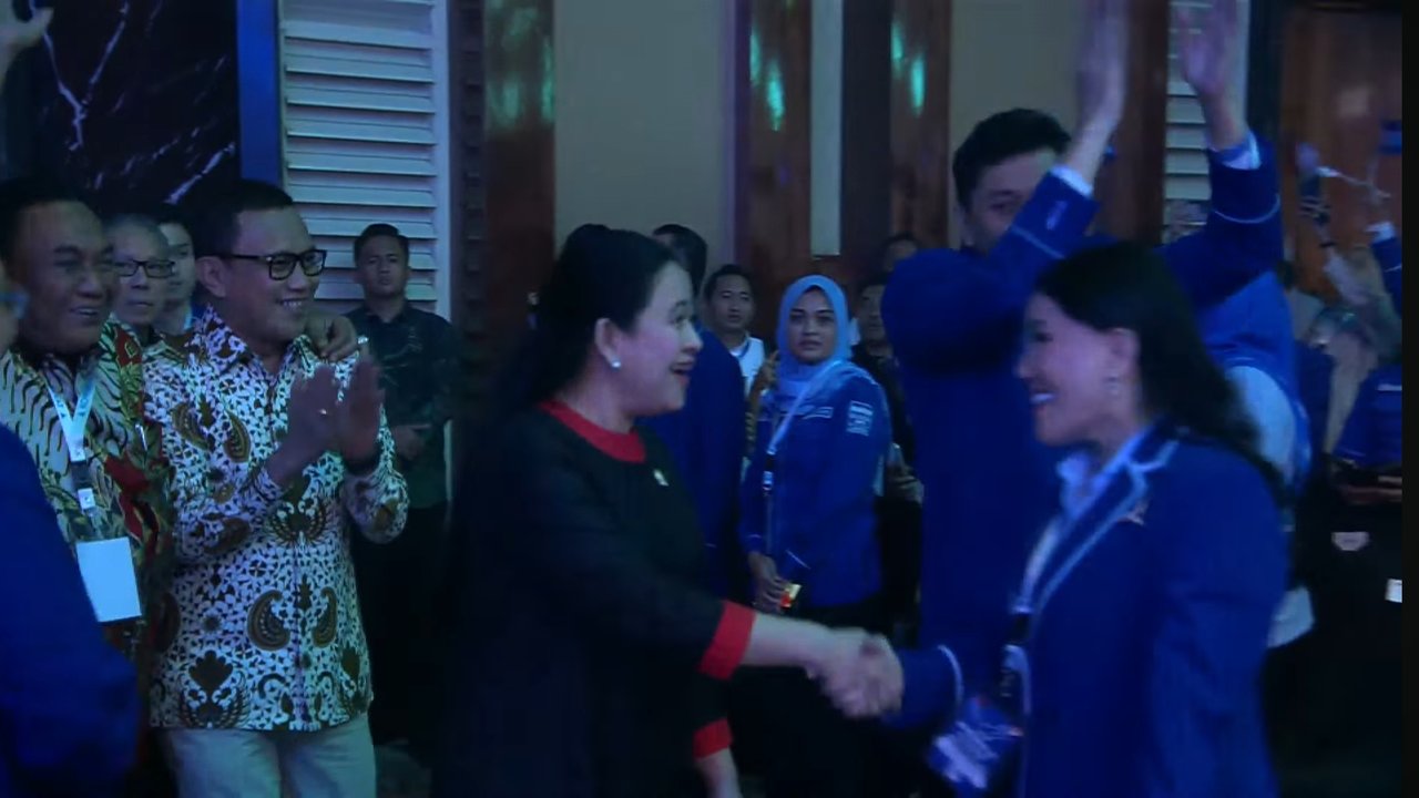 Didampingi Bambang Pacul, Puan Hadiri Penutupan Kongres Demokrat