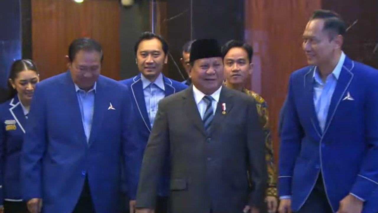 Prabowo dan Gibran Hadiri Penutupan Kongres Demokrat