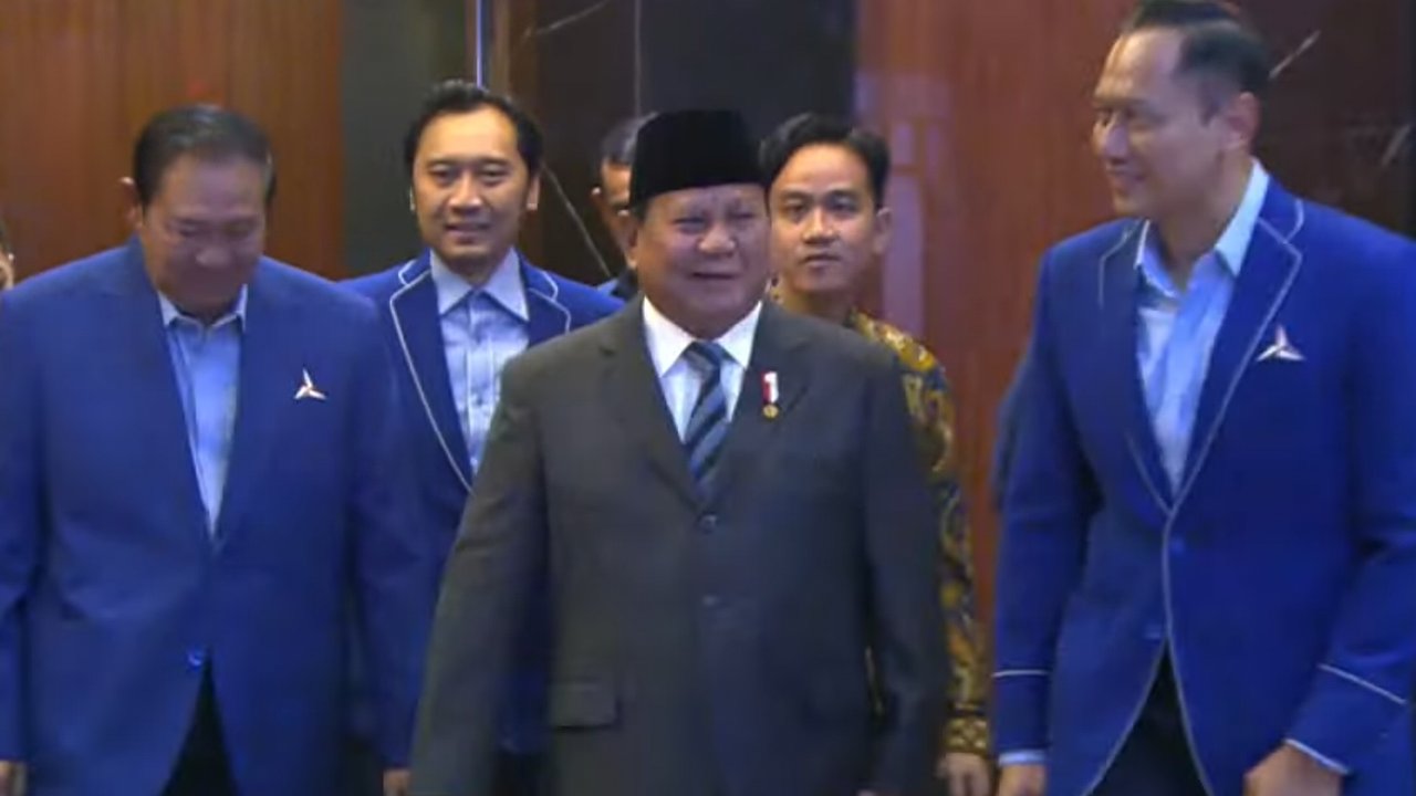 Prabowo dan Gibran Hadiri Penutupan Kongres Demokrat
