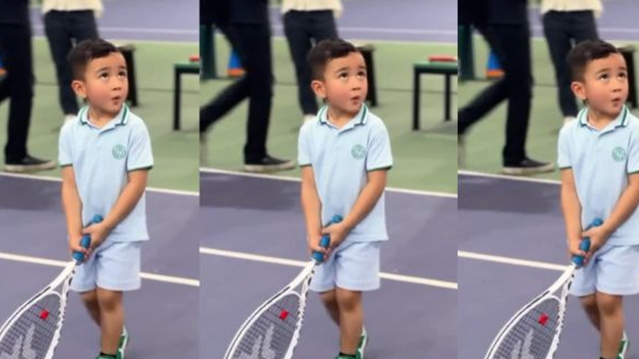 Potret Rayyanza Ikut Latihan Tenis Didampingi Nagita Slavina. (instagram/tercipungcipung)