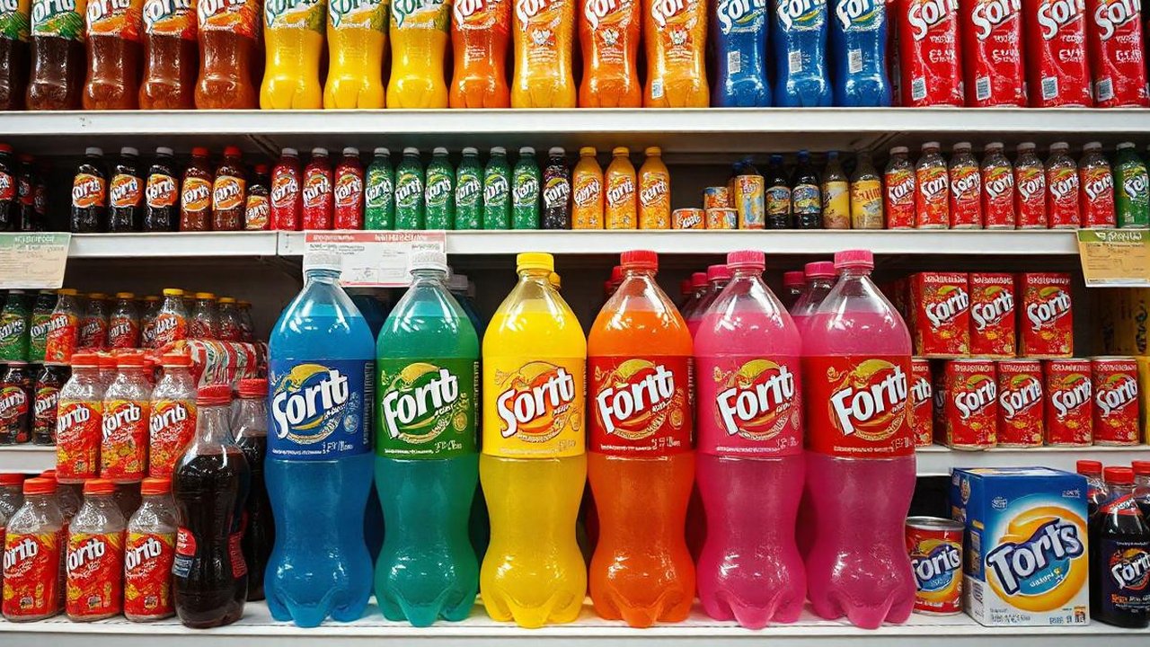 <p>Ilustrasi minuman berpemanis dalam kemasan di minimarket. (Foto by AI)</p>