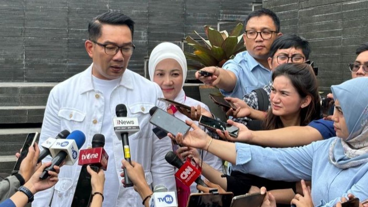 Calon Gubernur (Cagub) Jakarta nomor urut 1 Ridwan Kamil (RK) di Hotel Sultan, Jakarta Pusat, Rabu (27/11/2024).