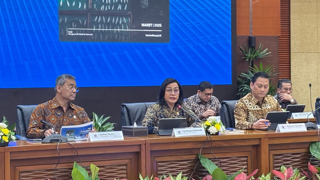 Menteri Keuangan Sri Mulyani saat Menyampaikan APBN KiTa Februari 2025