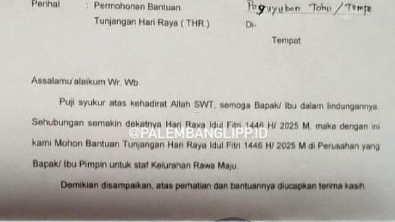 Viral Lurah di Banyuasin Minta THR
