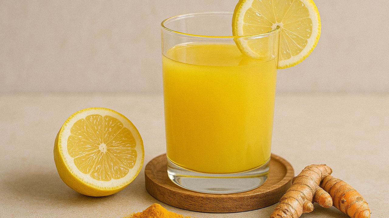 Ilustrasi Air Hangat Lemon dan Kunyit