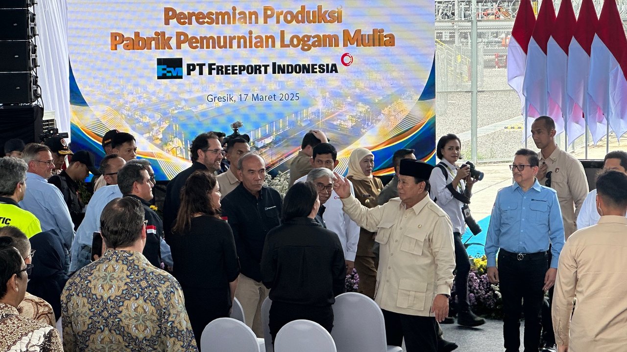 Prabowo Resmikan Pabrik Pemurnian Emas Freeport di Gresik: Kita Jual Barang-Barang Jadi