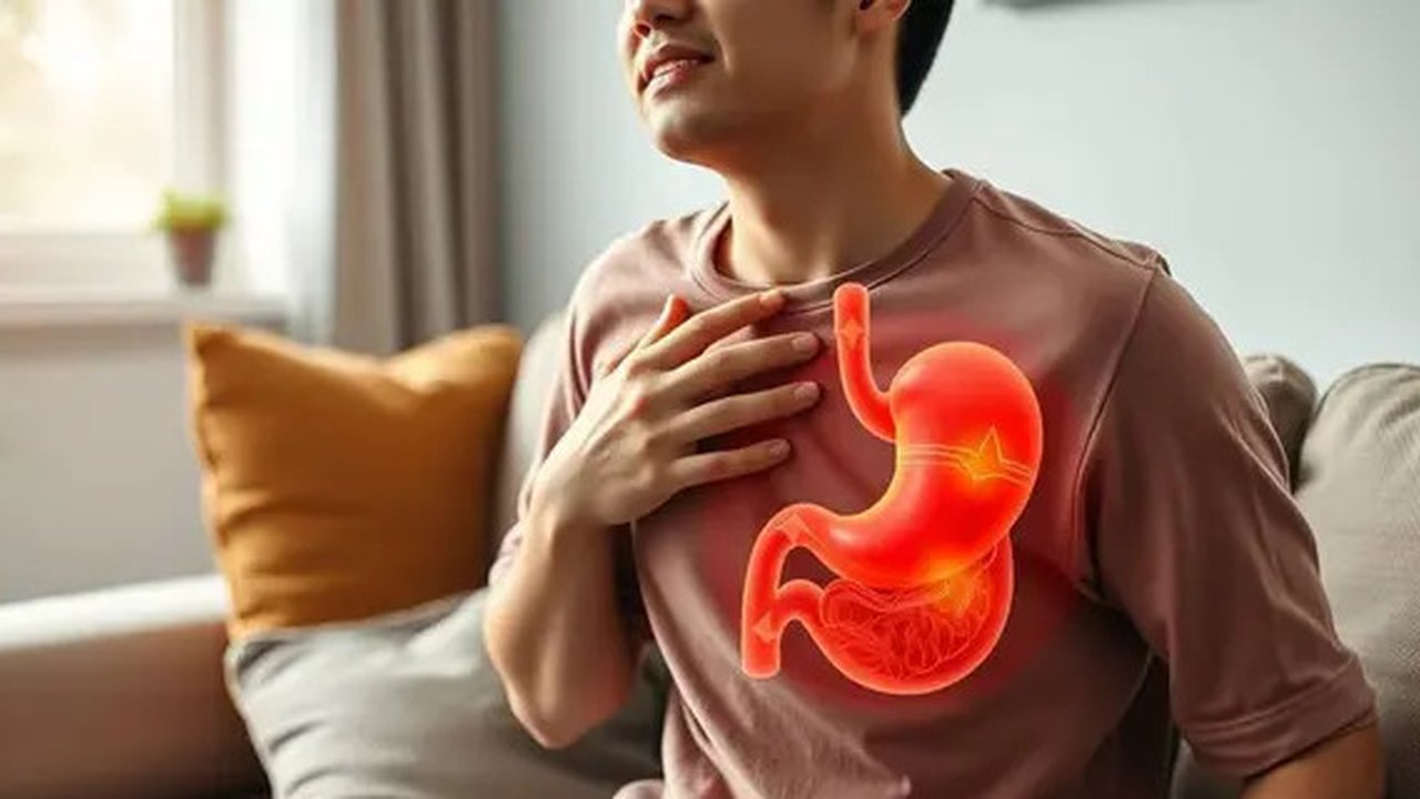 ciri ciri sakit asam lambung Ilustrasi dibuat AI
