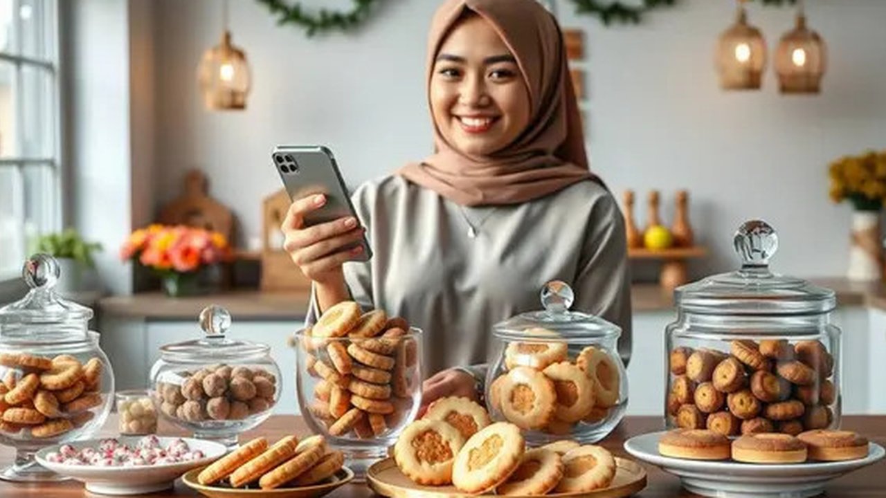 caption jualan kue kering lebaran Ilustrasi dibuat AI