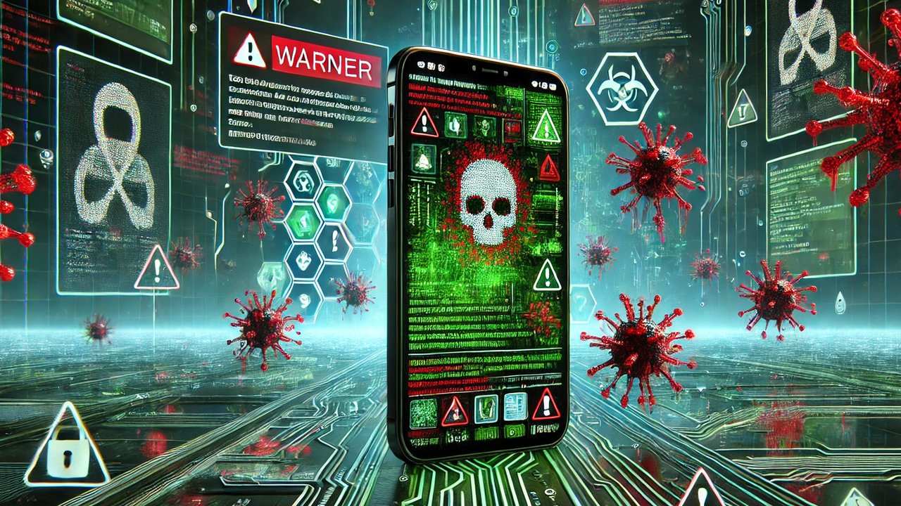 Handphone kena virus