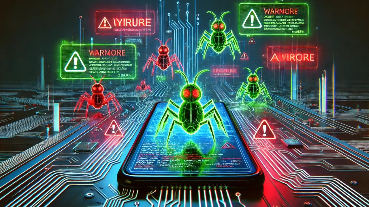 Handphone kena virus