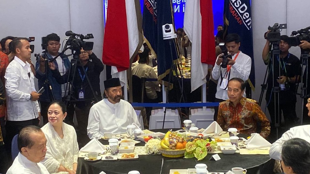 VIDEO: Momen Jokowi dan Puan PDIP Satu Meja Buka Puasa Bareng Surya Paloh NasDem