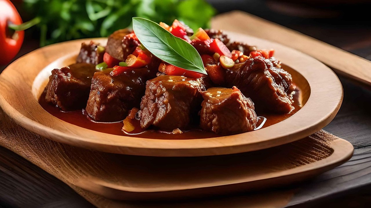 ilustrasi masakan rendang