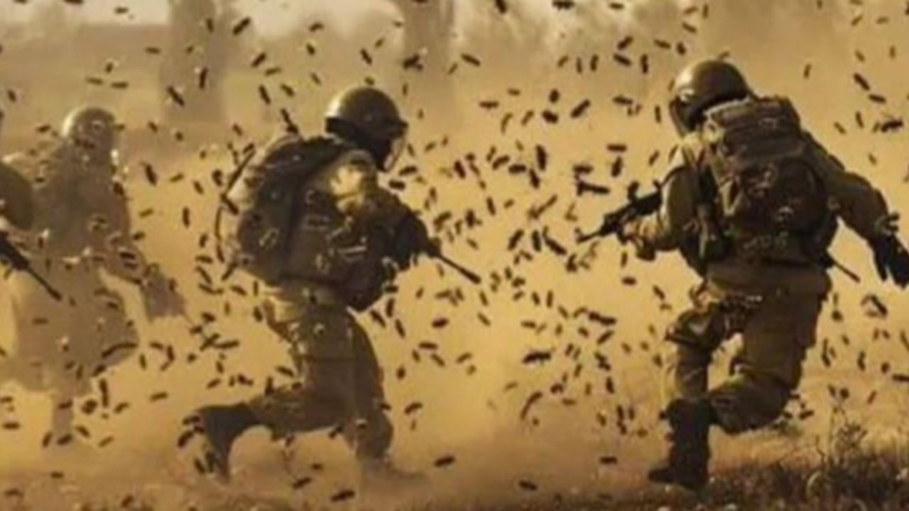 Ilustrasi tentara Israel disengat tawon.