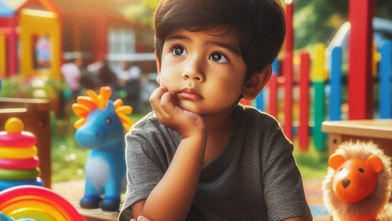 Ilustrasi Anak Bermain Sendiri