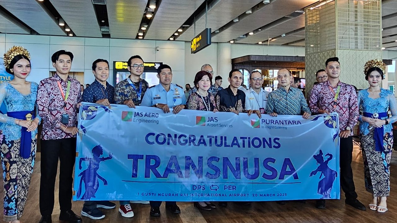 PT Jasa Angkasa Semesta Mendukung Penerbangan Perdana TransNusa Rute Bali-Perth
