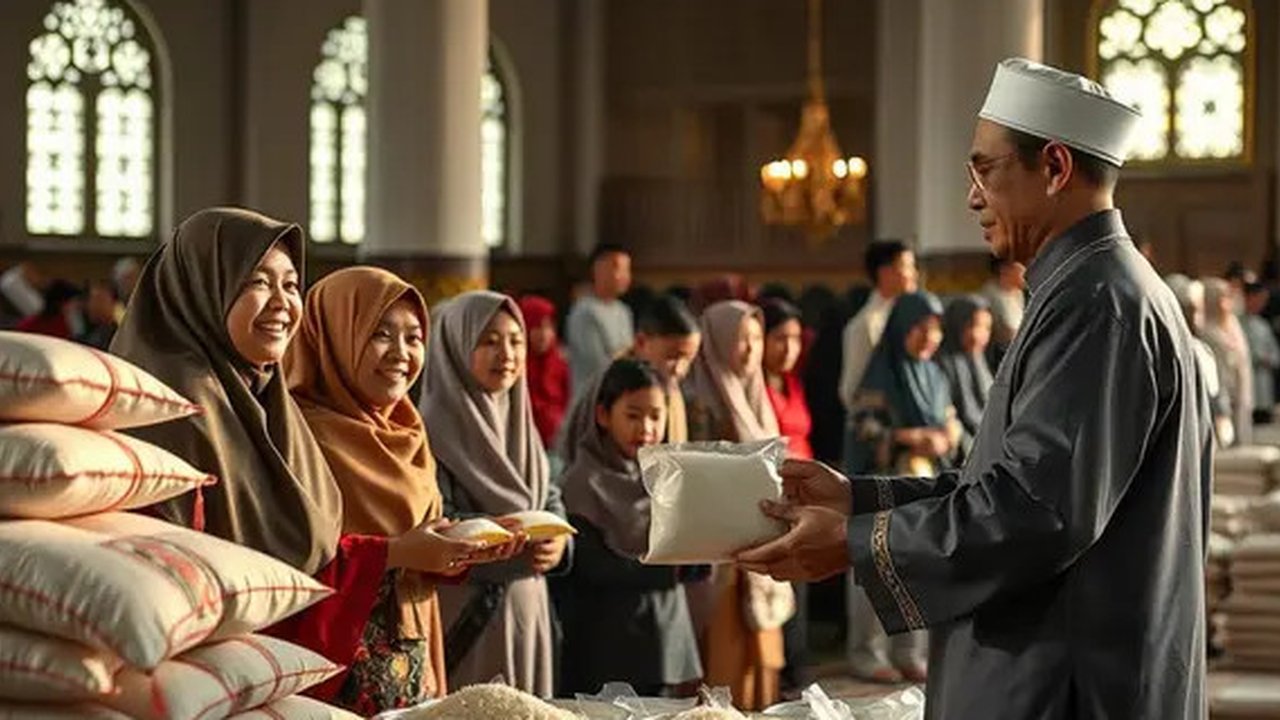 Membayar zakat fitrah melalui aplikasi Tokopedia (Liputan6.com/ Agustin Setyo Wardani)